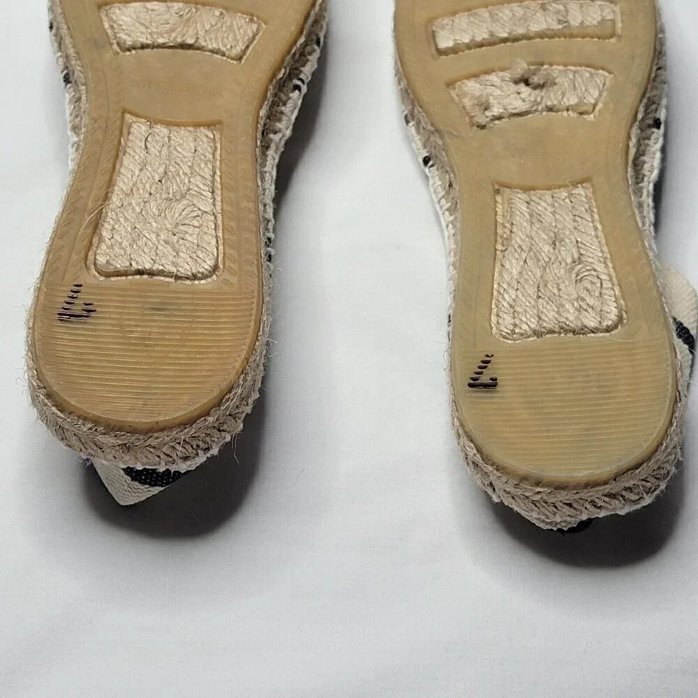 2 Espadrilles From Barcelona Artisanal Handmade Nautical Stripe Flats Size EU 40